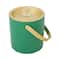Hello Honey 1.5-Quart Enameled Stainless Steel Ice Bucket with Lid and Glass Knob, Gold Finish and Turquoise Color
